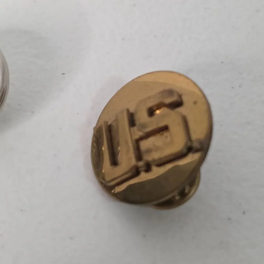 Lot of Vintage Military Style Metal Buttons Gold Tone Eagle Crest Shank Buttons